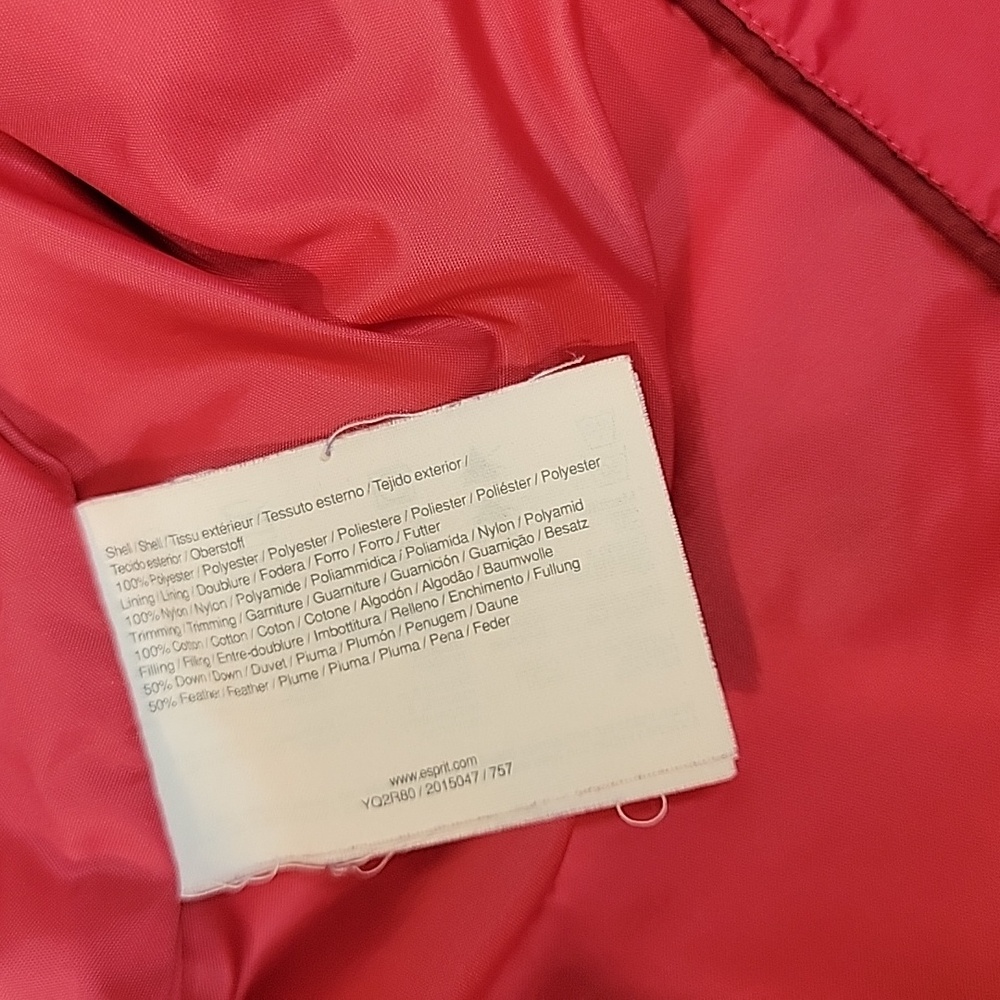 Womens Esprit Dark Pink Down Quilted Vest Size M - Picture 7 of 11